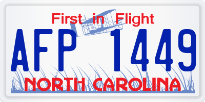 NC license plate AFP1449
