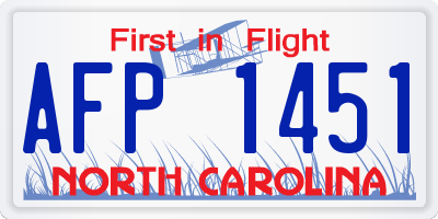 NC license plate AFP1451