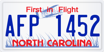 NC license plate AFP1452