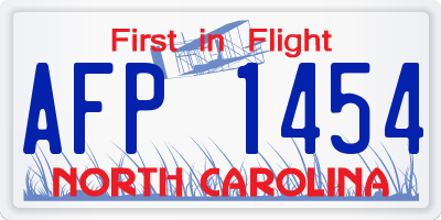 NC license plate AFP1454