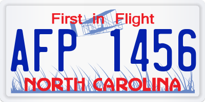 NC license plate AFP1456
