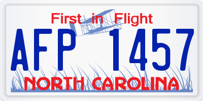 NC license plate AFP1457