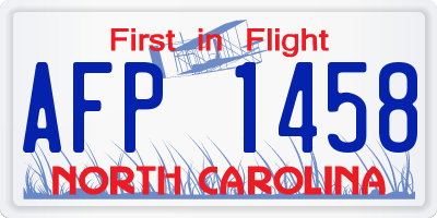 NC license plate AFP1458