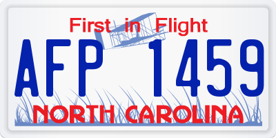 NC license plate AFP1459