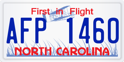 NC license plate AFP1460