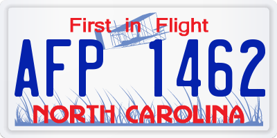 NC license plate AFP1462