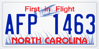 NC license plate AFP1463