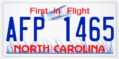 NC license plate AFP1465