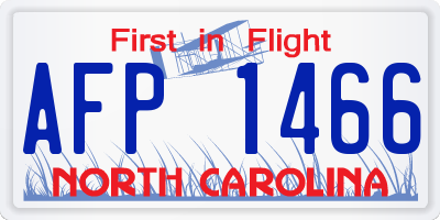 NC license plate AFP1466