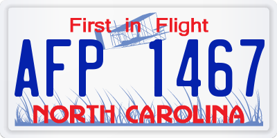 NC license plate AFP1467