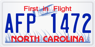 NC license plate AFP1472