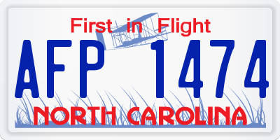 NC license plate AFP1474