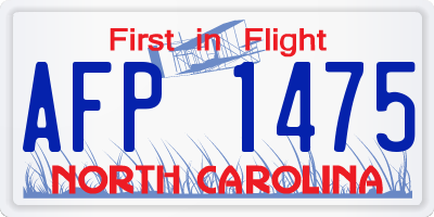 NC license plate AFP1475