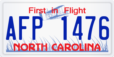 NC license plate AFP1476