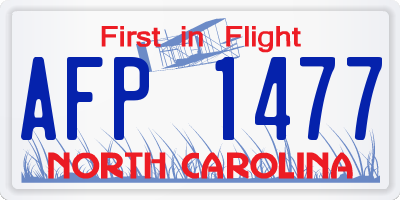 NC license plate AFP1477