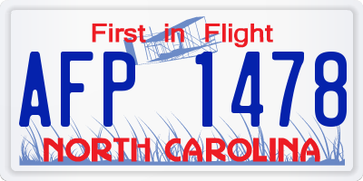 NC license plate AFP1478