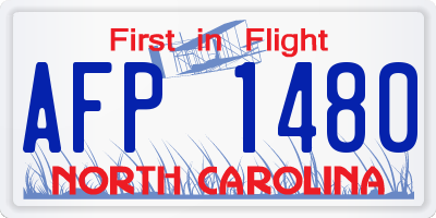 NC license plate AFP1480