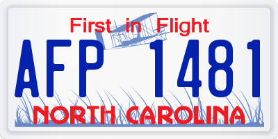 NC license plate AFP1481