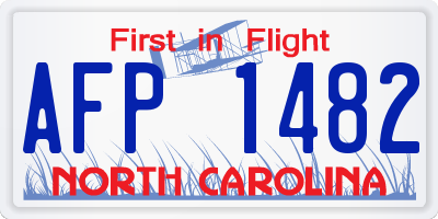 NC license plate AFP1482