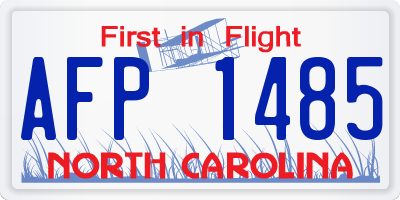 NC license plate AFP1485