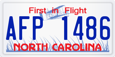 NC license plate AFP1486