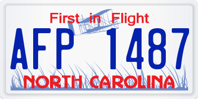 NC license plate AFP1487