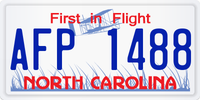 NC license plate AFP1488