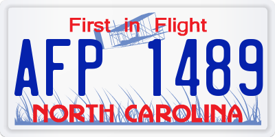 NC license plate AFP1489