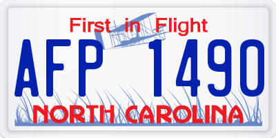 NC license plate AFP1490