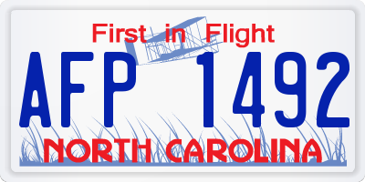 NC license plate AFP1492