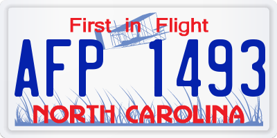 NC license plate AFP1493