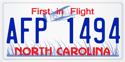 NC license plate AFP1494