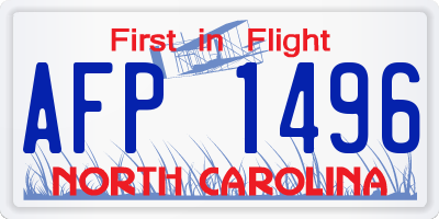 NC license plate AFP1496