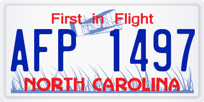 NC license plate AFP1497