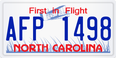 NC license plate AFP1498