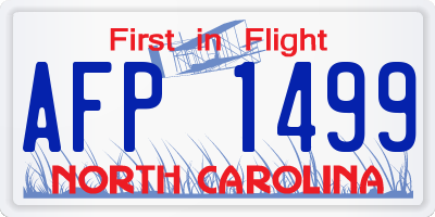 NC license plate AFP1499