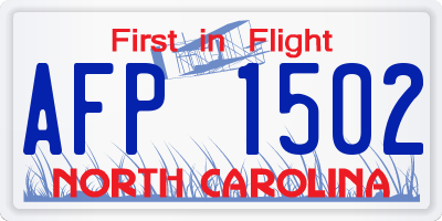 NC license plate AFP1502
