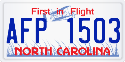 NC license plate AFP1503
