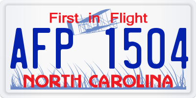 NC license plate AFP1504