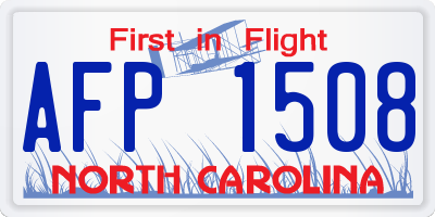 NC license plate AFP1508