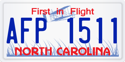 NC license plate AFP1511