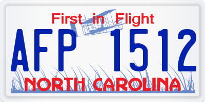 NC license plate AFP1512