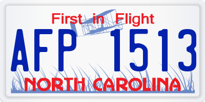 NC license plate AFP1513