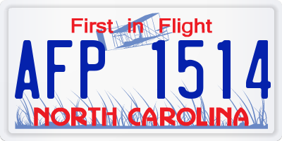 NC license plate AFP1514