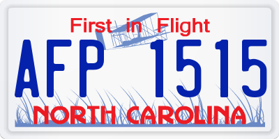 NC license plate AFP1515