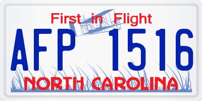 NC license plate AFP1516