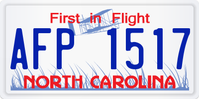 NC license plate AFP1517