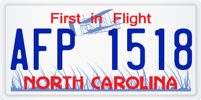NC license plate AFP1518