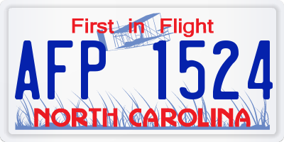 NC license plate AFP1524