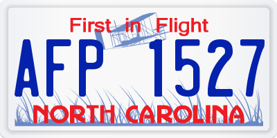 NC license plate AFP1527